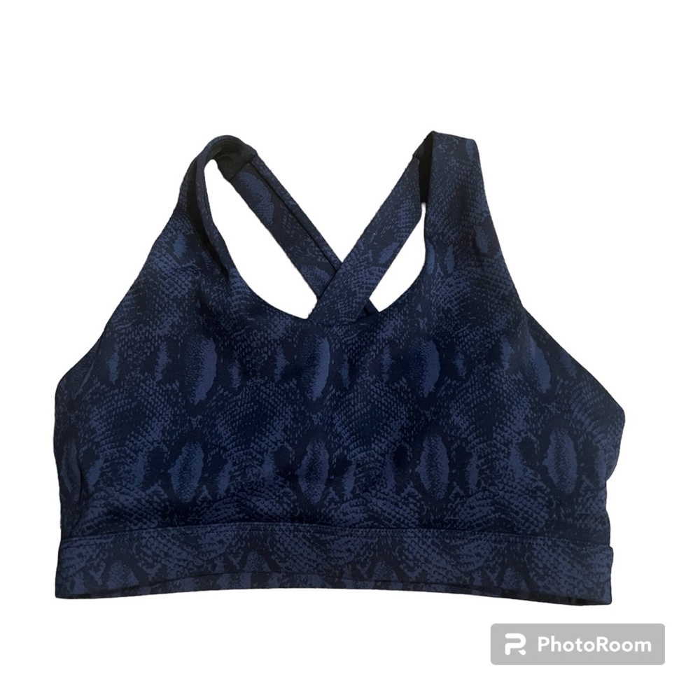 Animal print razor back sports bra, black and gray, XS, removeable pads.